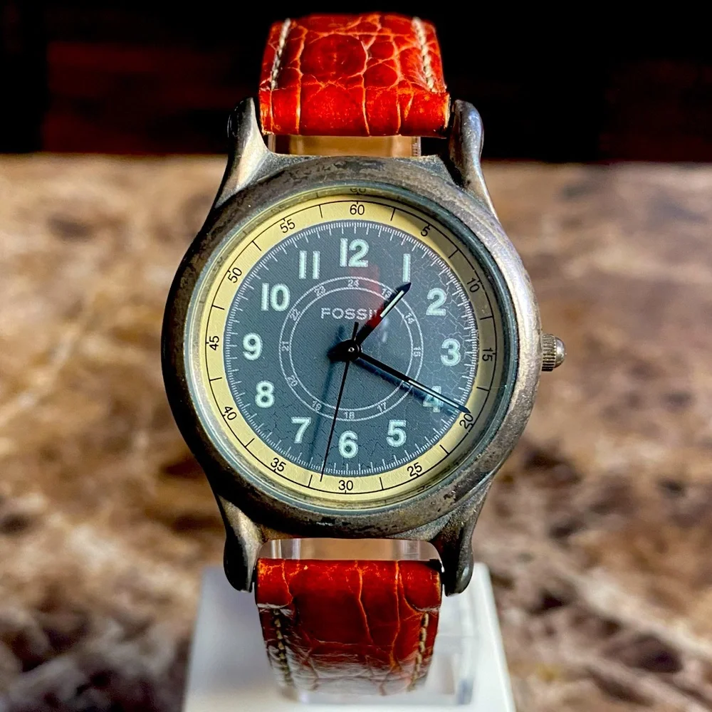 RARE 1991 FOSSIL ART DECO FOSSIL WATCH EC-8708